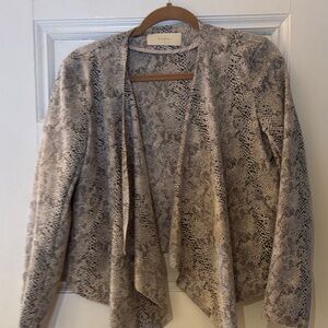 Blank NYC Snakeskin Cardigan in Gray and Cream